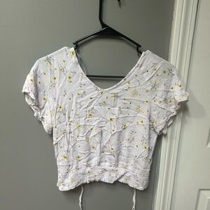 Purple shirt with flowers